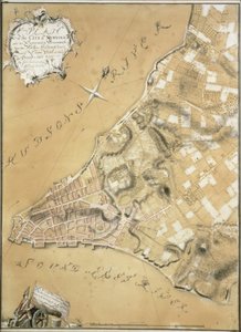 Tidlig oversigt over byen New York og dens omegn til Greenwich, 1766 (pen og blæk på papir)